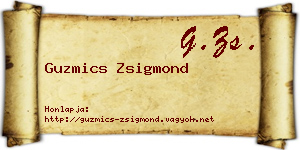 Guzmics Zsigmond névjegykártya